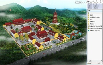 大型古建筑寺庙效果图全套源文件