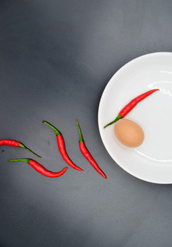 红辣椒和鸡蛋