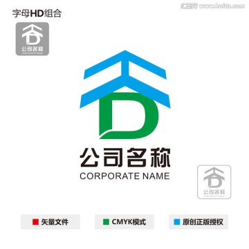 字母HD組合 logo