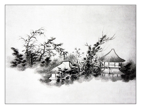 潑墨山水畫 高清大圖