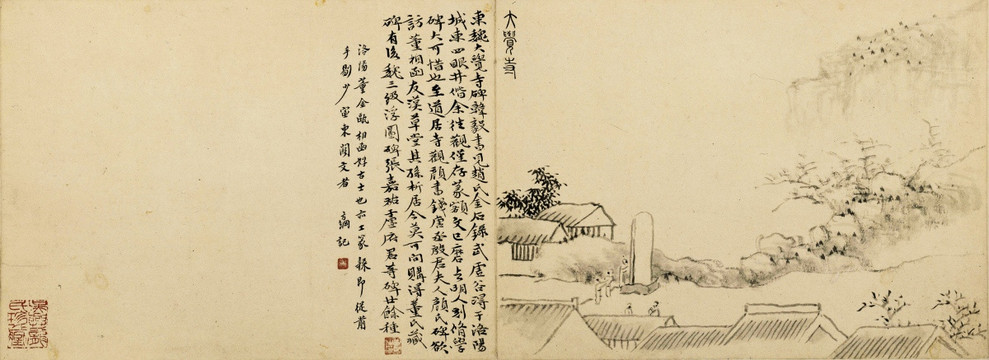 嵩洛訪碑圖冊(cè)一大覺寺 清代黃易