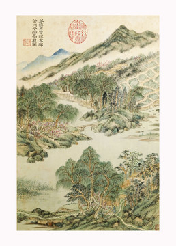 山水風(fēng)景國(guó)畫 原畫掃描稿