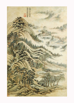 水墨山水国画 原画扫描稿