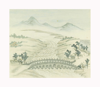 燕山八景 盧溝曉月 清張若澄