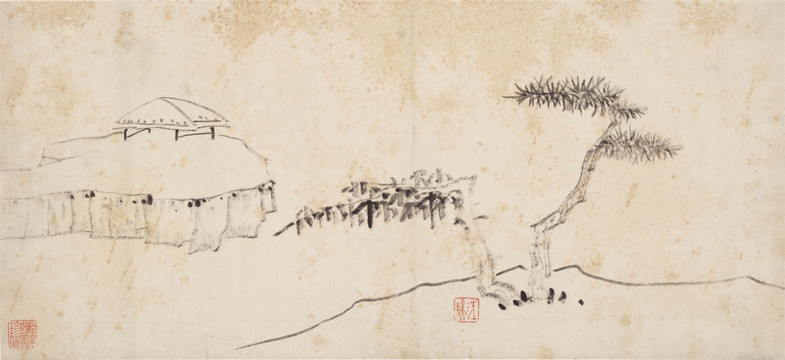 山水風(fēng)景水墨山水國畫