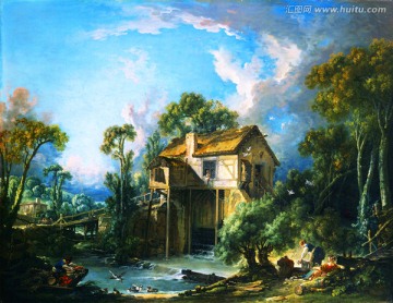 欧式古典风景人物油画