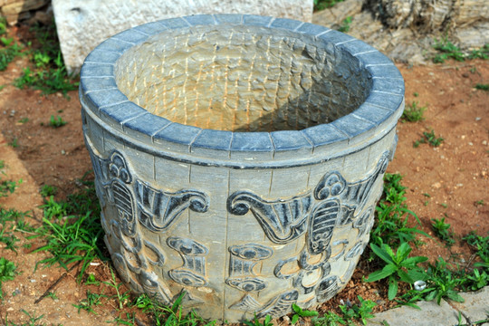 青石缸 水缸 石雕