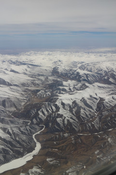 航拍雪山