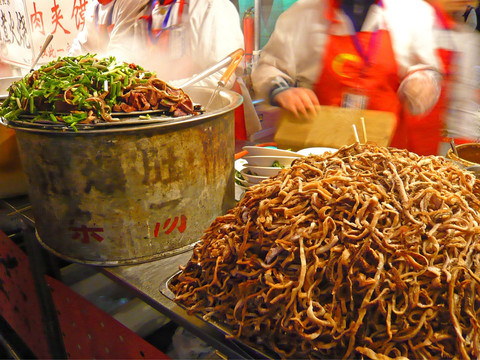 北京东华门美食坊夜市 爆肚