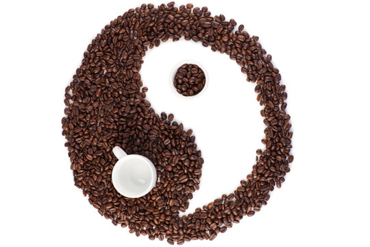 咖啡豆做的八卦图