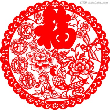鳥花開富貴