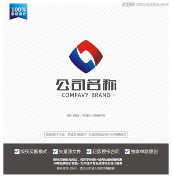 L字母标志 O字母LOGO设计