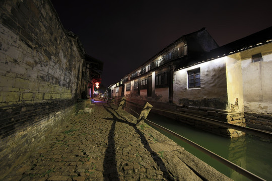 周庄夜景 周庄 夜景 古镇风光