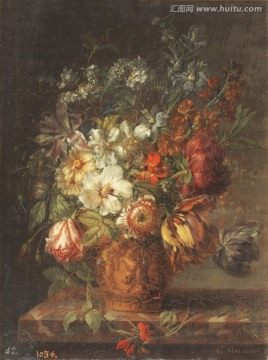 花卉水果古典写实静物油画
