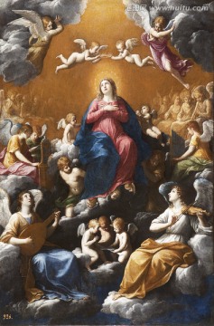 天使圣母宗教油画