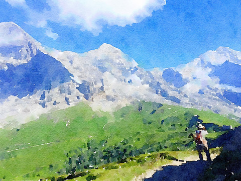 水彩 旅游風(fēng)光