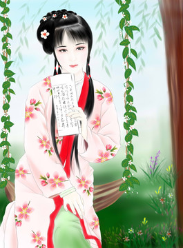 手繪仕女