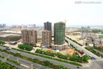 江西省撫州市撫州鳥瞰全景圖