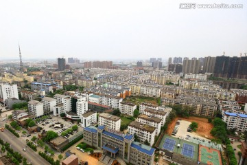 江西省抚州市鸟瞰全景图