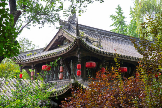 成都武侯祠 园林建筑红灯笼古建