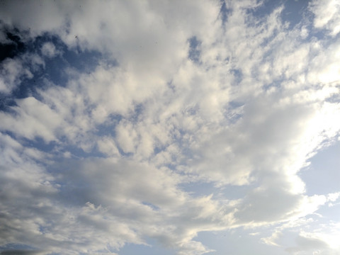 天空 地平线 蓝天 白云 云朵