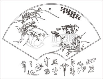 紫砂圖蘭花