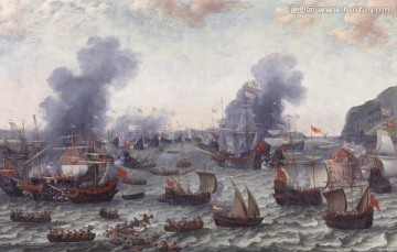 大海戰(zhàn)爭風(fēng)景油畫