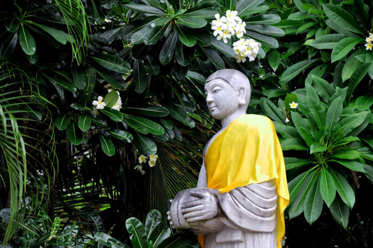 云南勐泐大佛寺僧侣塑像摄影