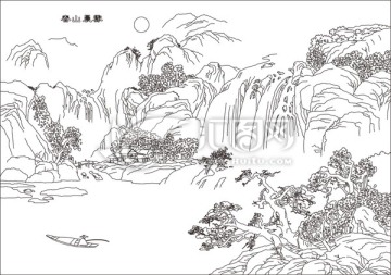 山水春山晨霧