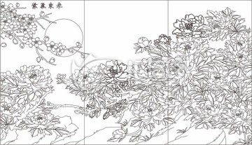 紫氣東來牡丹