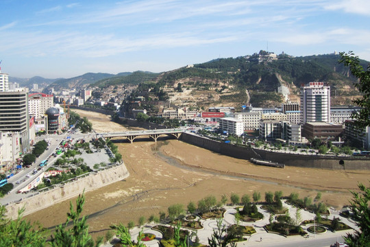 延安宝塔山城市风光