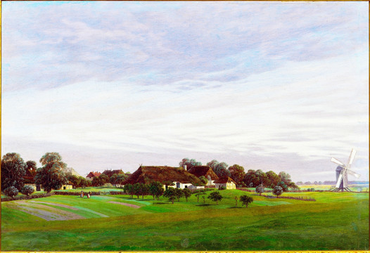 鄉(xiāng)村田園風(fēng)景油畫