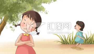 兒童插畫 吵架了