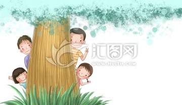 兒童插畫 捉迷藏