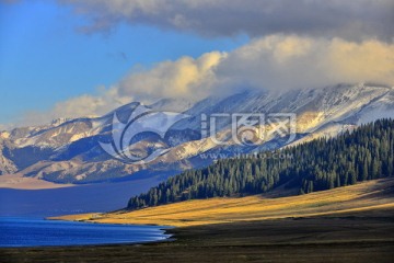 赛里木湖 雪山 美景