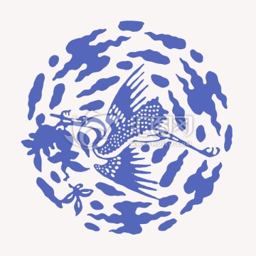 青花云鶴紋素材