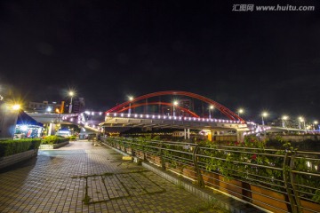 广东省江门市胜利大桥夜景