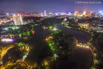 广东省江门市东湖公园夜景