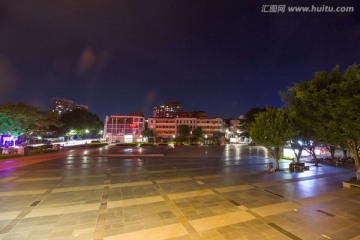 广东省江门市长堤广场夜景