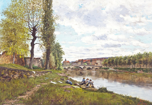 乡村田园浪漫法国风景油画