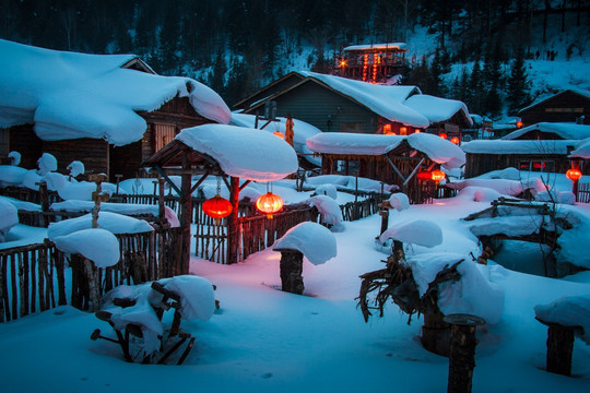 雪乡村庄雪景