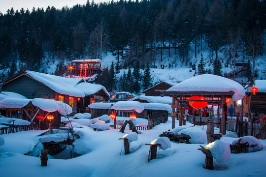 雪乡村庄雪景