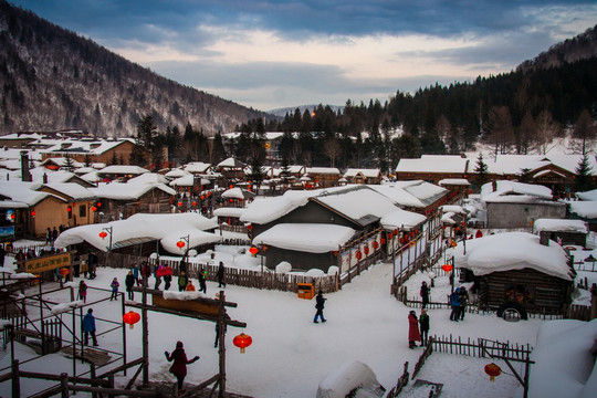 雪乡村庄雪景