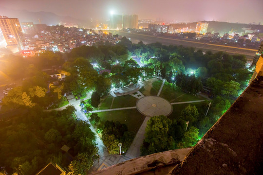 江西省景德镇市人民公园夜景