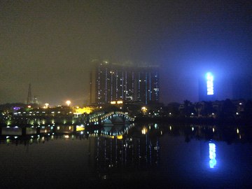 阳江 城市会客厅 鸳鸯湖夜影