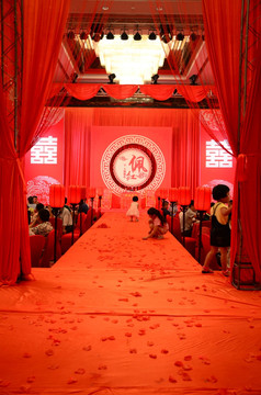 中式古典现代婚庆布置舞台背景