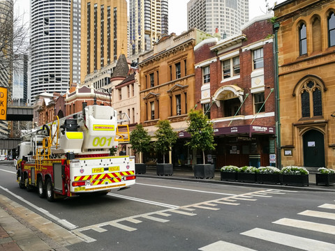 悉尼老城街景消防车