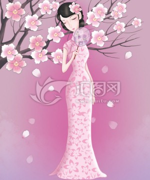 美容護膚廣告海報旗袍美女圖片