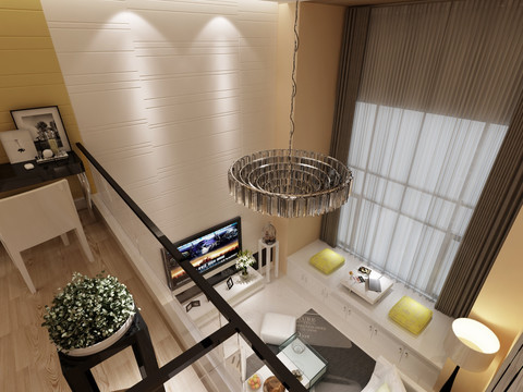 客廳俯視圖 loft空間設(shè)計(jì)