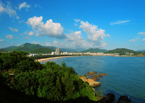 蓝天白云 海水浴场 蓝色大海